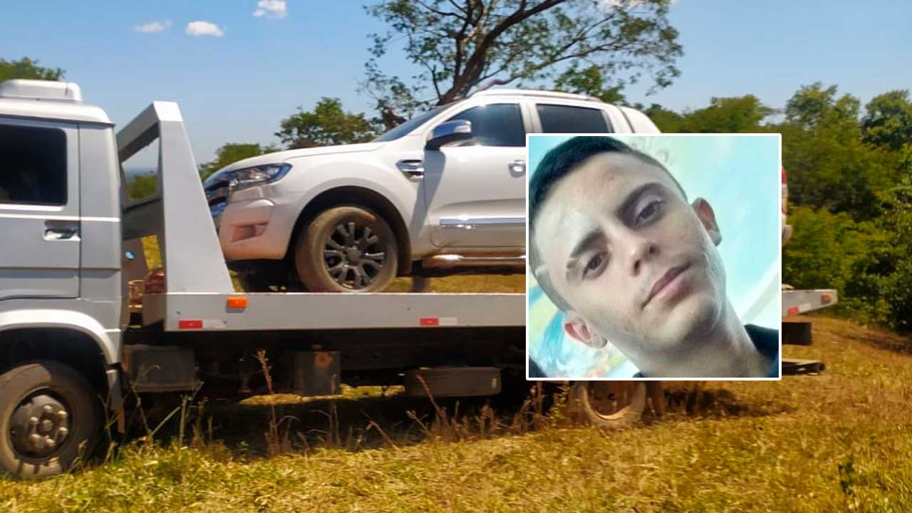 Suspeito preso e foto do veículo recuperado