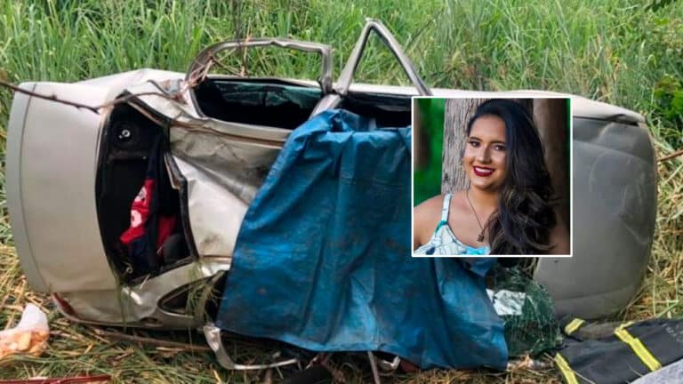 Veículo destruído pelo acidente