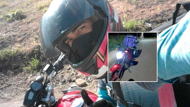 Imagem da moto e do seu proprietário Fabrício
