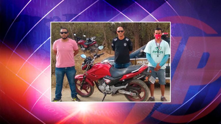 Motocicleta recuperada por policiais civis e vítima