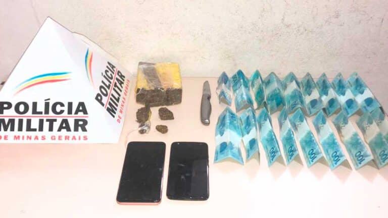 Droga e dinheiro apreendido pelos Policiais