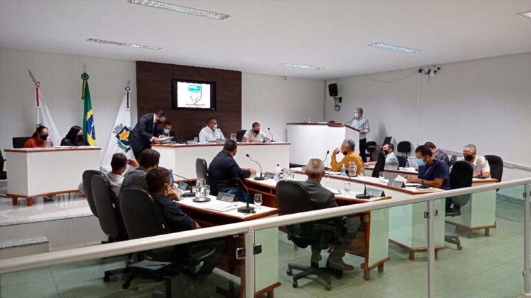 Vereadores em sessão parlamentar