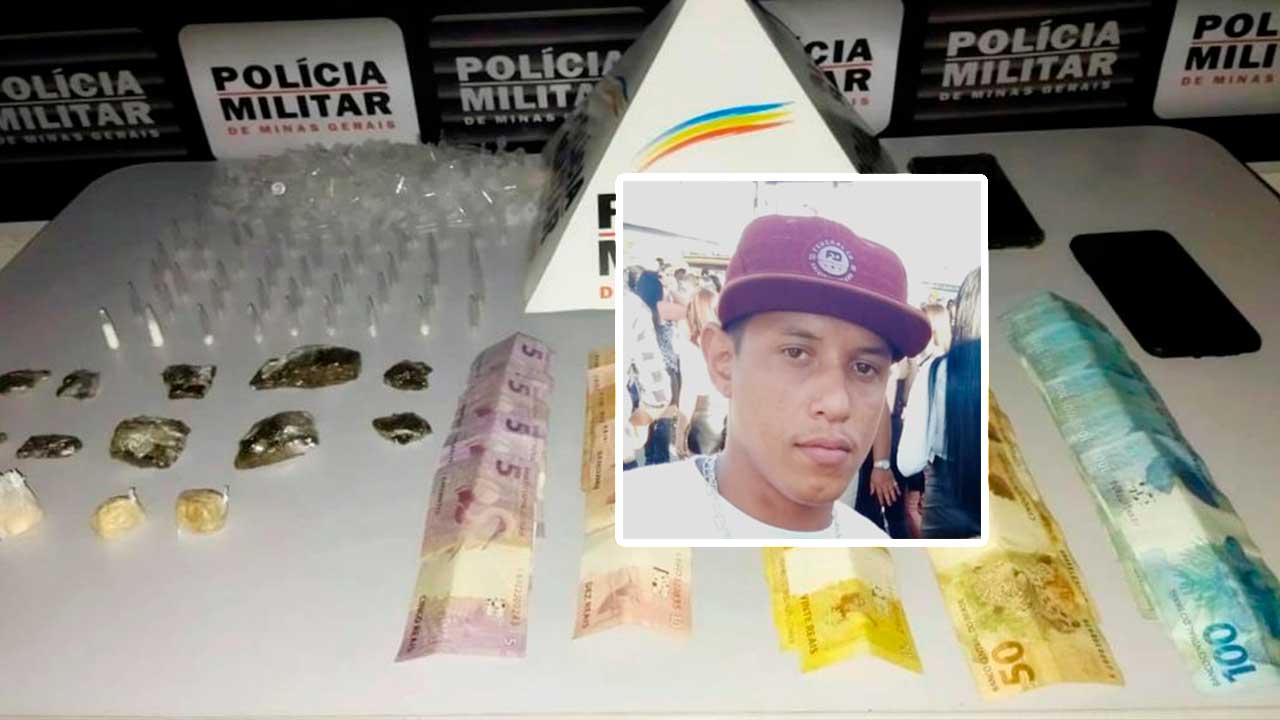 Polícia Militar prende jovem com muita droga e dinheiro em pensão no Centro de João Pinheiro