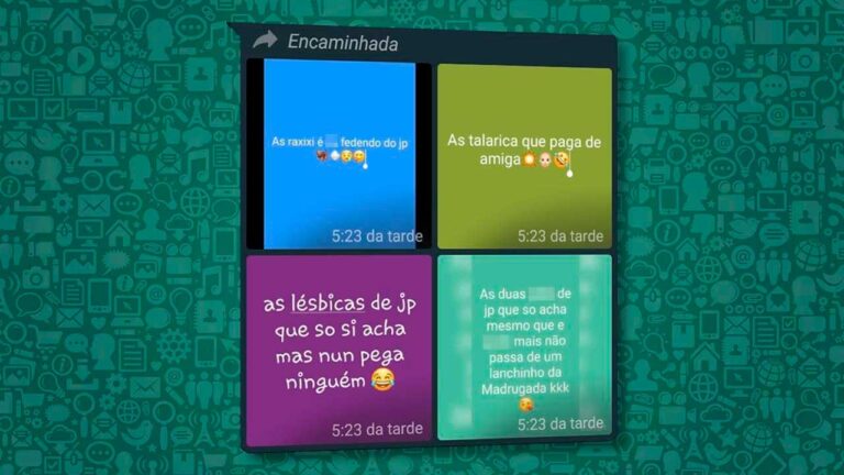 Mensagem adicionada as fotos dos jovens que estão sendo compartilhado nas redes sociais