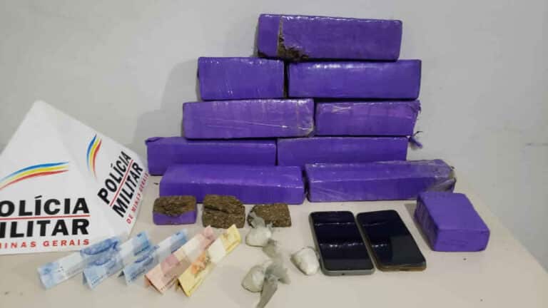 Polícia apreende mais de 10 kg de maconha e dois acabam presos em João Pinheiro