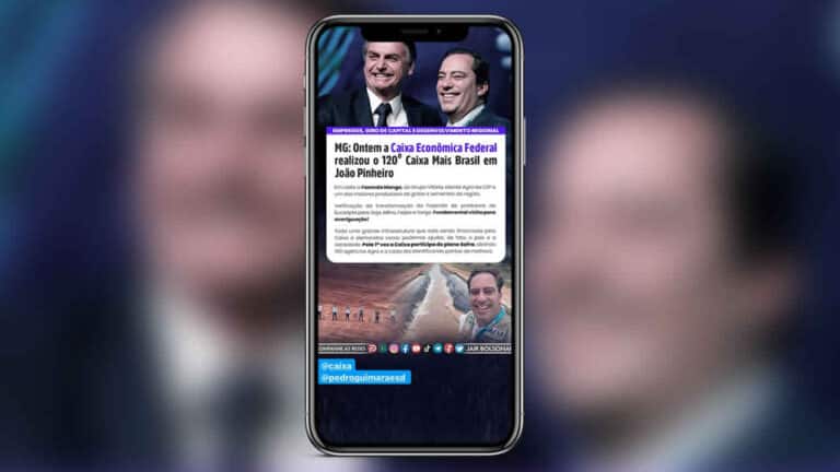 Presidente Jair Bolsonaro cita João Pinheiro em post da Caixa em seu Instagram pessoal