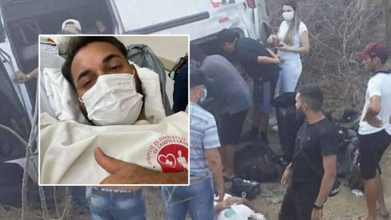 Van com músicos de Gusttavo Lima capota na Paraíba; Gustavo Beltrão anuncia que está bem