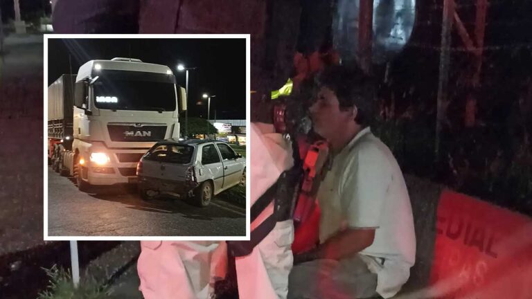 Muito embriagado, motorista não consegue fazer o bafômetro após causar acidente em João Pinheiro; veja o vídeo