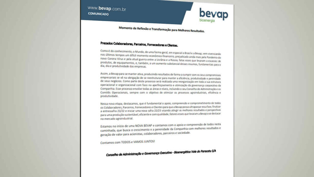 Após rumores de crise, BEVAP confirma reestruturação da empresa; vários funcionários já perderam seus empregos