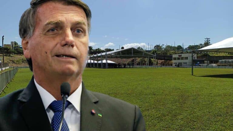 Últimos preparativos: estrutura no Estádio Pinicão já está sendo montada para receber Jair Bolsonaro