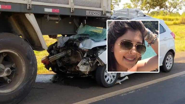 Durante discussão, homem bate carro na traseira de carreta na BR-365 e esposa morre