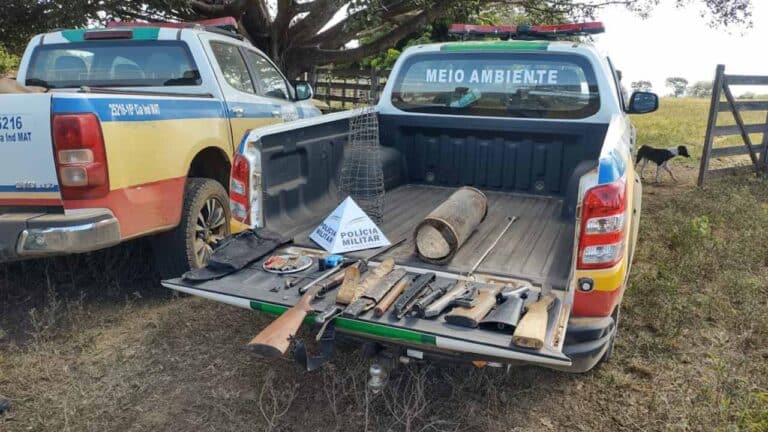 PM prende fazendeiros por porte ilegal de arma de fogo em Canabrava, zona rural de João Pinheiro