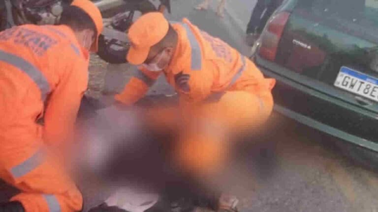 Motorista cruza BR-040 em acesso irregular e causa acidente com motociclista em João Pinheiro