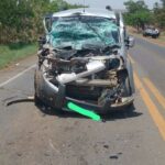Motorista fica gravemente ferido após bater carro na traseira de caminhão na MG-410, em Presidente Olegário