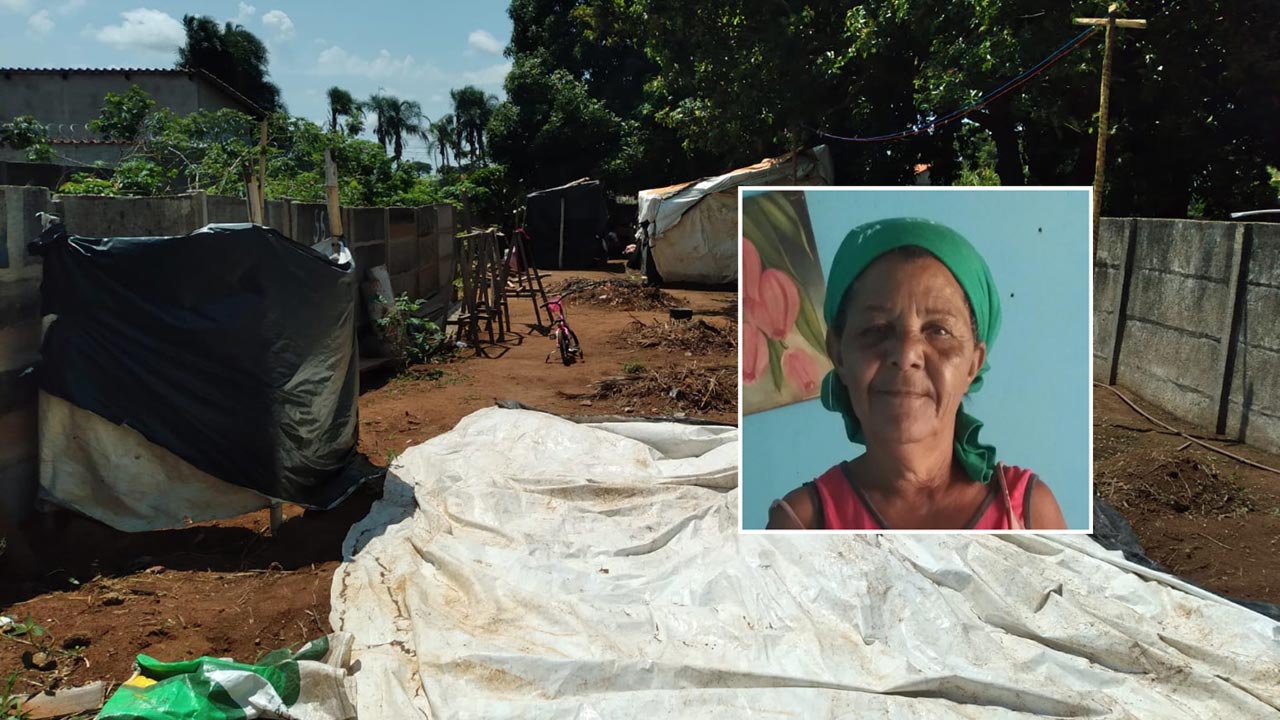 Neta pede doações para avó pinheirense que está morando em barraco de plástico em Lagoa Grande