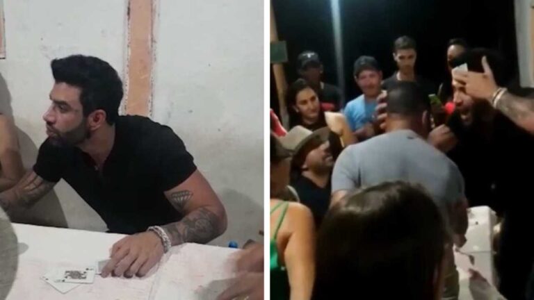 Gente da gente: bebendo cerveja, Gusttavo Lima se diverte jogando truco no Tauá, em João Pinheiro