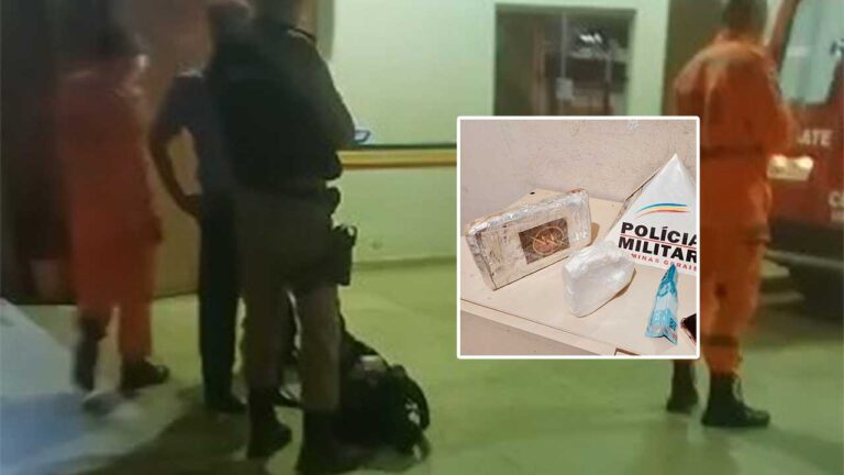 Traficante passa mal em ônibus e acaba preso com mais de 1,5 kg de pasta base de cocaína em João Pinheiro