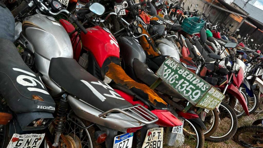 Polícia Civil realiza leilão online de 195 motos em Presidente Olegário; saiba como participar