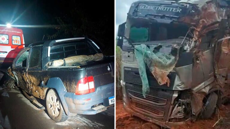 Motorista de carreta acerta veículo na contramão ao desviar de buraco na MG-181