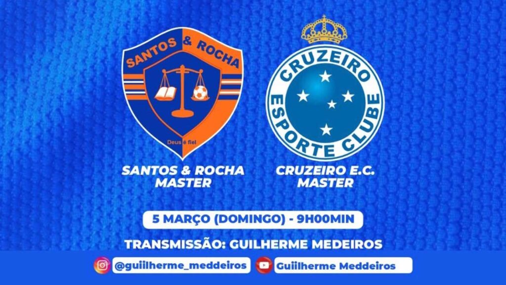 Com a presença do Raposão, Estádio Pinicão será palco de grande jogo entre Santos & Rocha e Cruzeiro Master