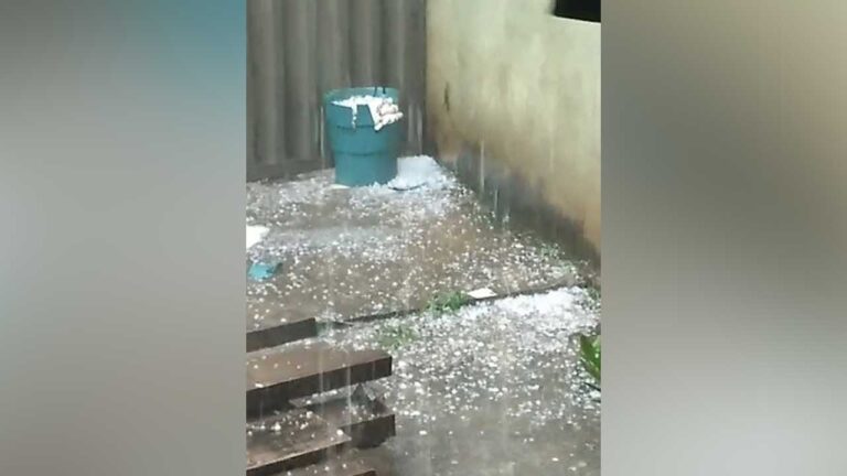 Granizo e raios: tempestade assusta moradores de Luizlândia do Oeste (JK)