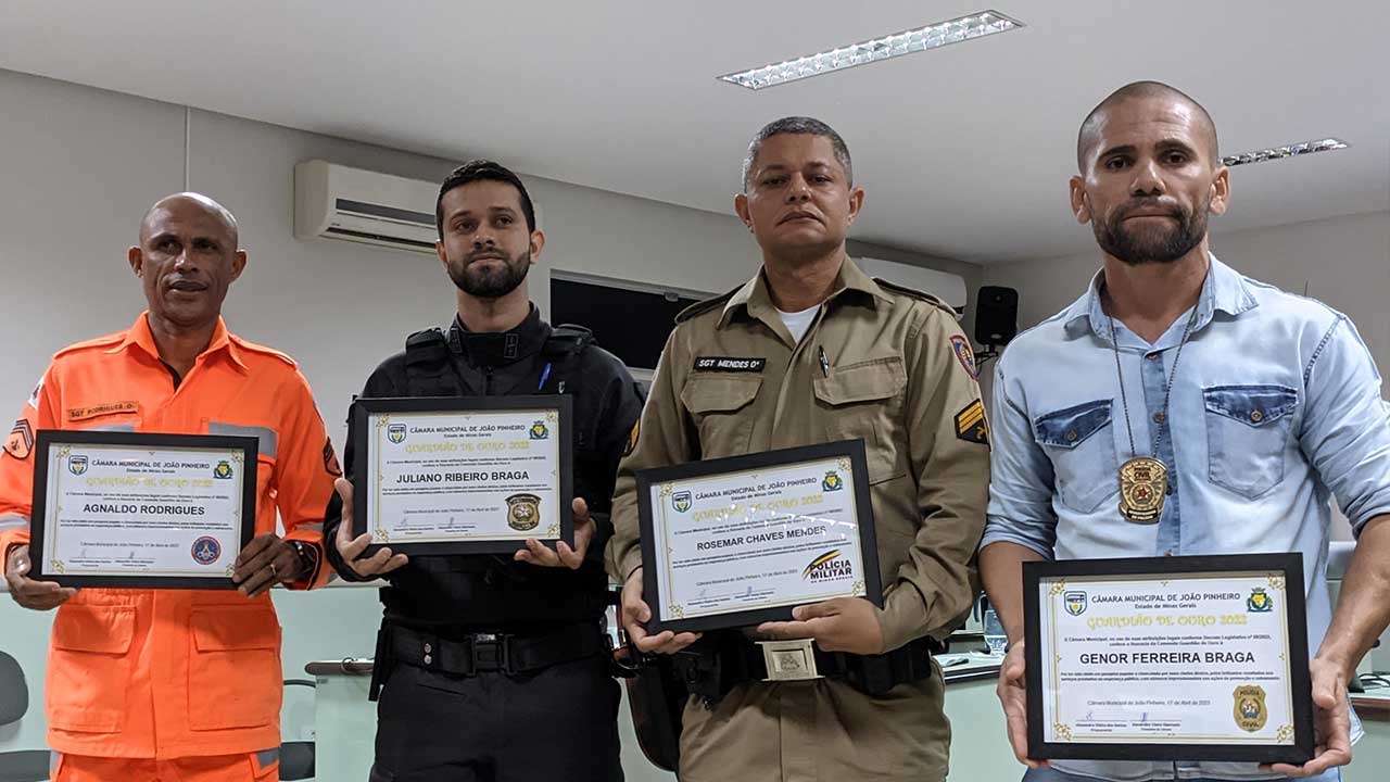 Guardião de Ouro: Câmara Municipal de João Pinheiro concede honraria a membros da segurança pública municipal