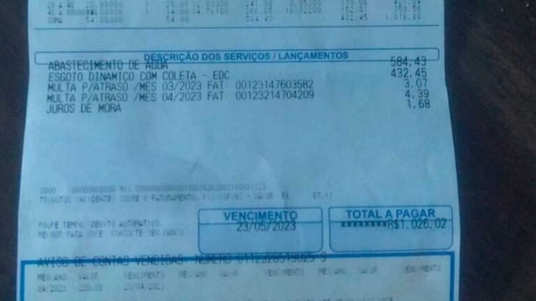 Pinheirense se assusta com fatura da Copasa de mais de R$1.000 em João Pinheiro e cobra providências