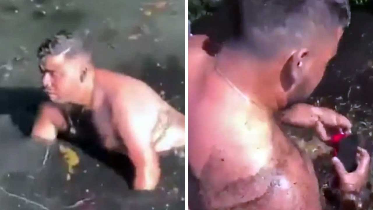 Homem mergulha em esgoto para recuperar iPhone de R$ 10 mil e é levado para o hospital