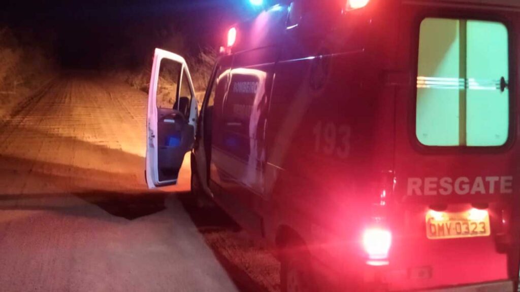 Bombeiros socorrem motorista que ficou ferido após capotar veículo na LMG-690, zona rural de João Pinheiro