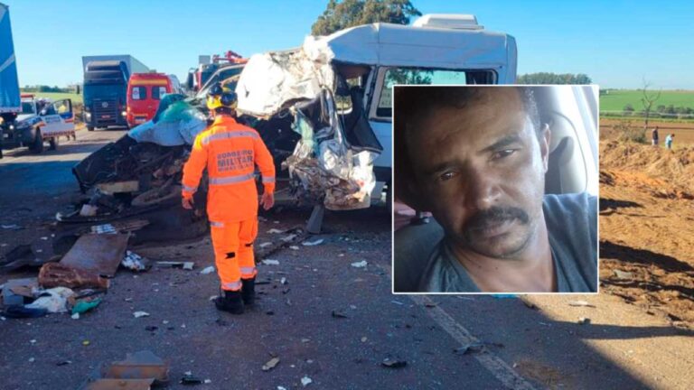 Pinheirense morre na hora após bater de frente com caminhão-baú na BR-452 em Perdizes