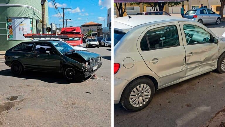 Motorista avança parada obrigatória e causa acidente no cruzamento da Aparício Saraiva com a Geraldo Rios