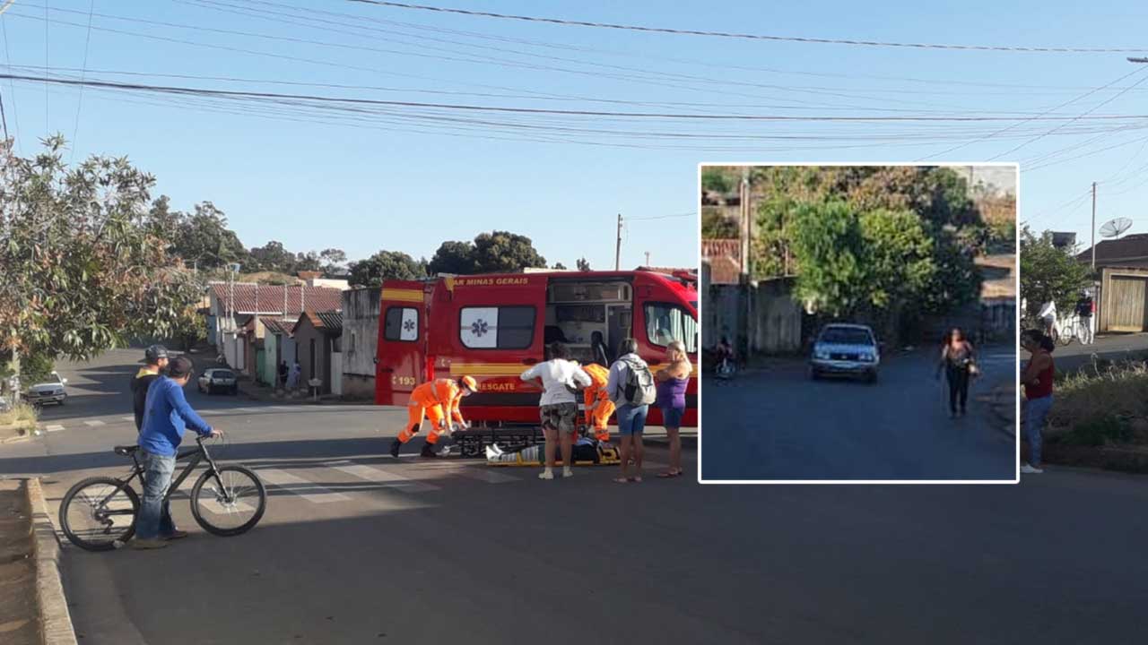 Motorista avança parada obrigatória, bate em motociclista e foge sem prestar socorro em João Pinheiro