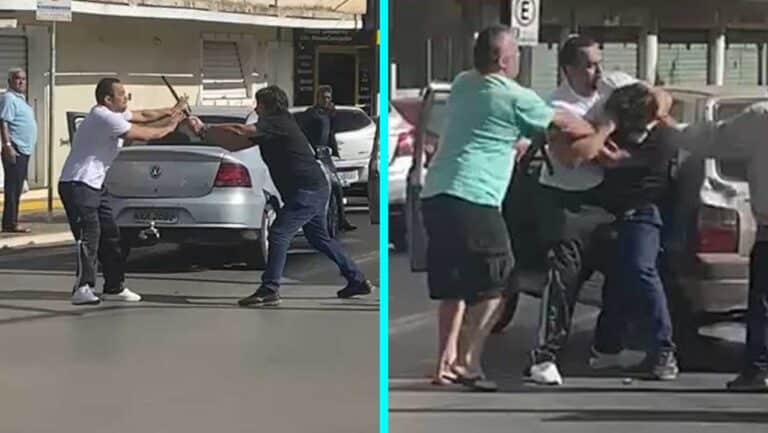 Ringue ao ar livre: briga de trânsito causa tumulto no Centro de Patos de Minas e viraliza nas redes sociais