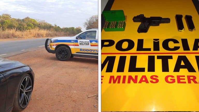 Empresário é preso por porte ilegal de arma de fogo na MG-181, em João Pinheiro