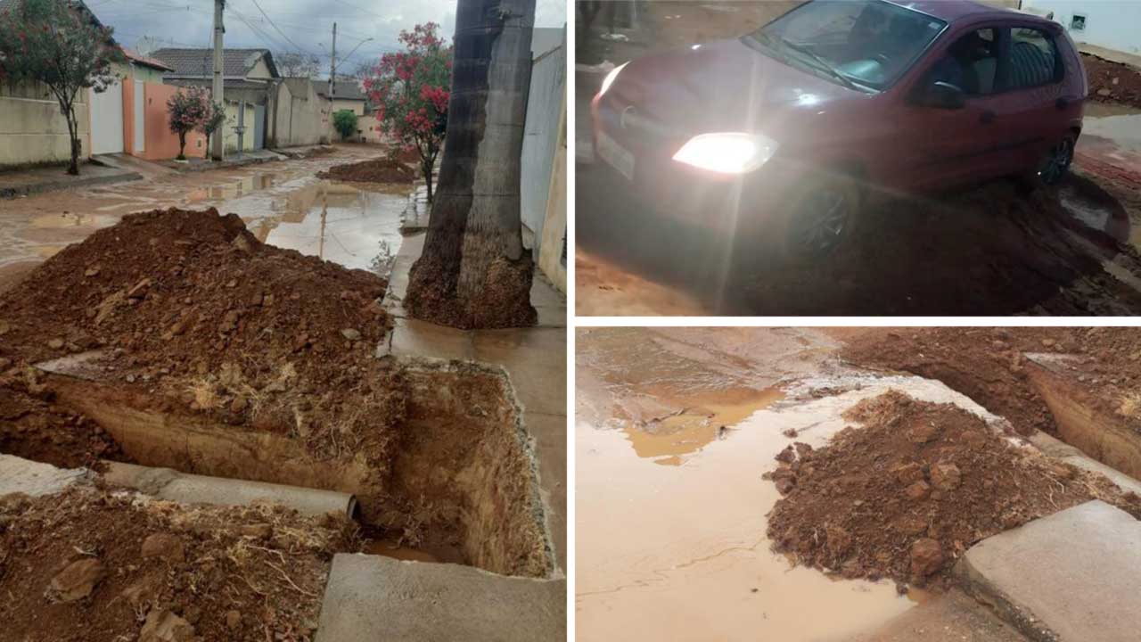 Com atraso em obra de captação pluvial, moradores do Bouganville 2 temem período chuvoso em João Pinheiro