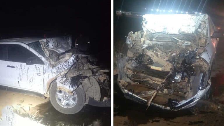 Caminhonete bate violentamente na traseira de caminhão que estava com as luzes apagadas na MG-410