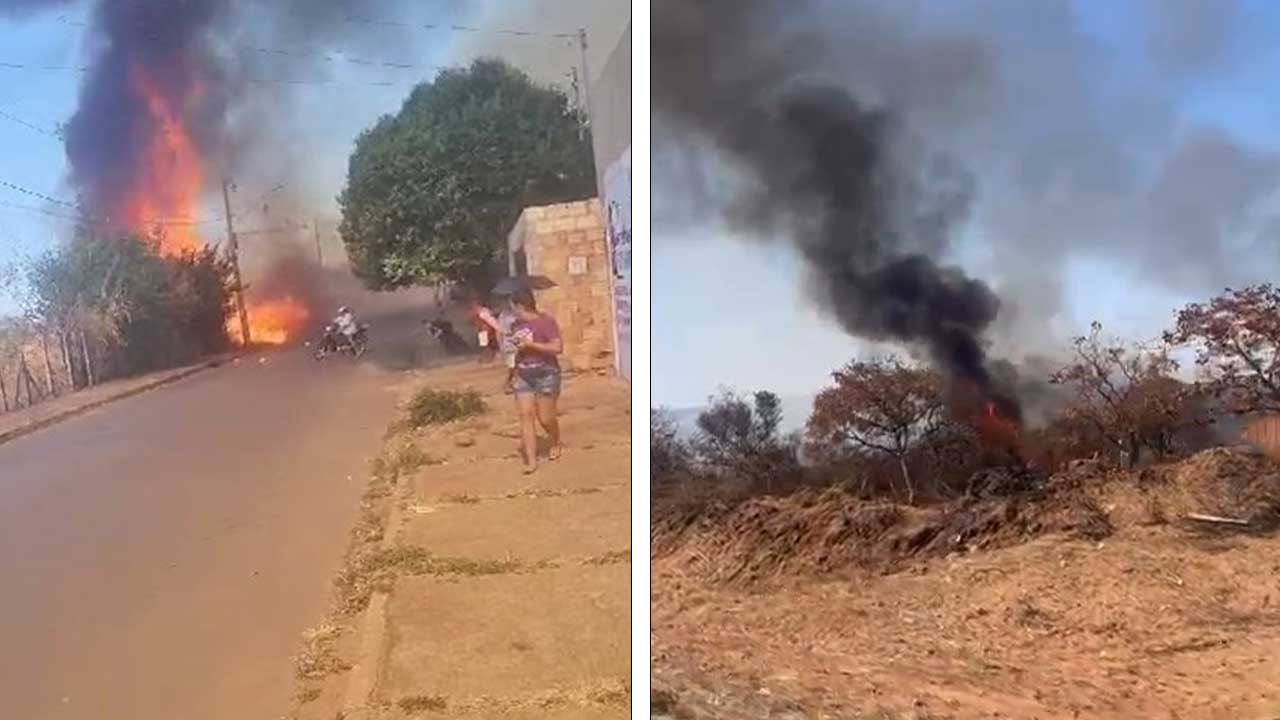 Capão da Água Limpa pega fogo e Corpo de Bombeiros é acionado em João Pinheiro