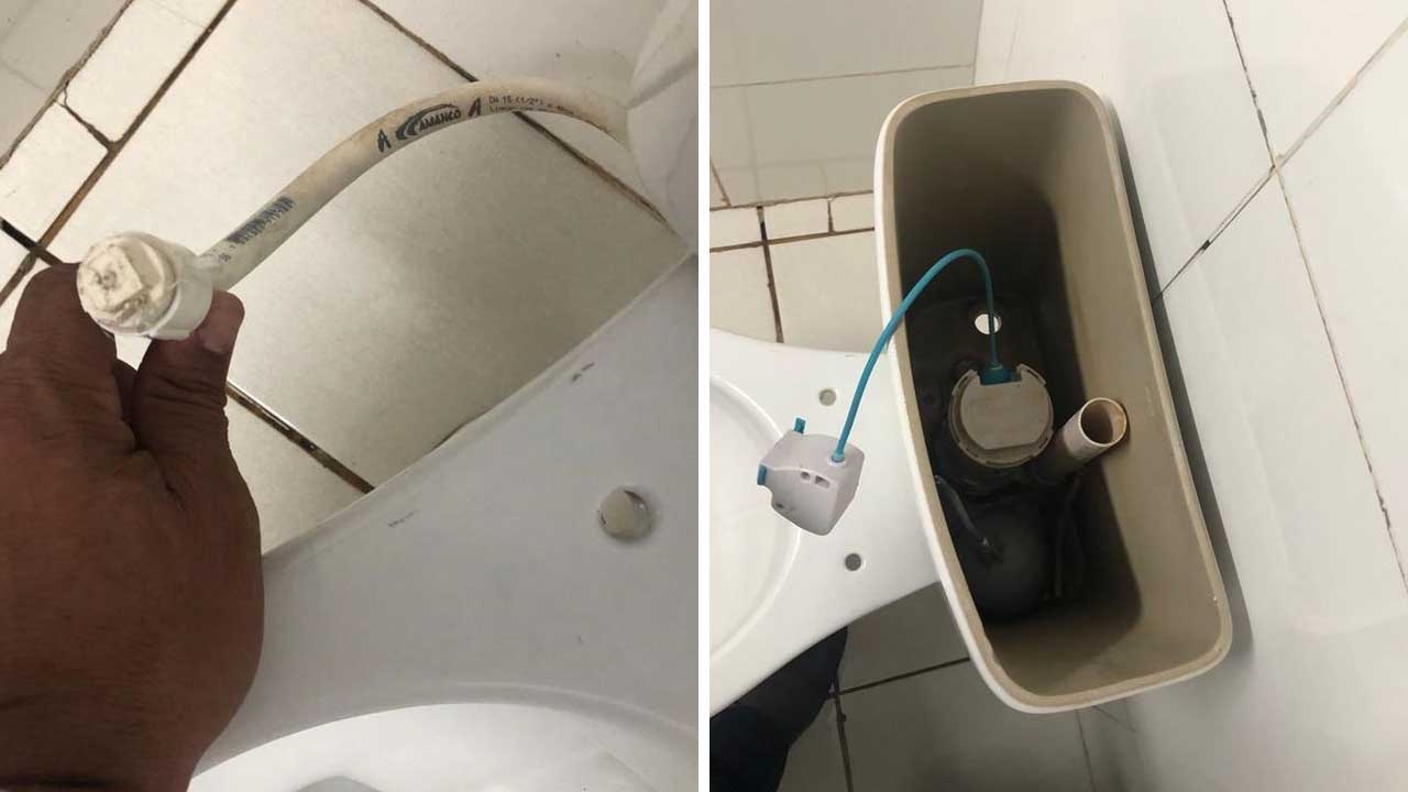 Ladrão “preparado” furta conjunto hidráulico de vaso sanitário no Supermercado BH, em João Pinheiro