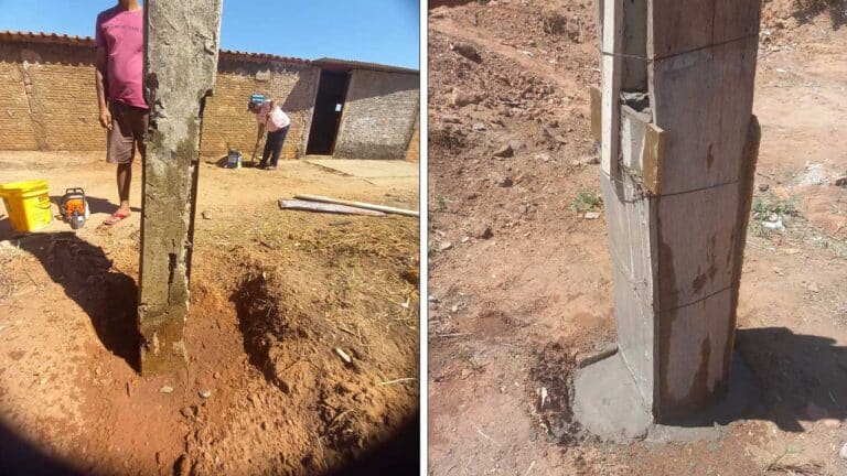 Cansados de esperar por respostas das autoridades, moradores reformam poste por conta própria em João Pinheiro