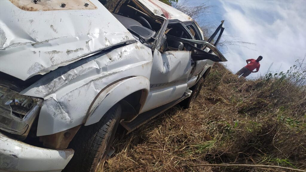 Motorista de 49 anos capota caminhonete e morre na BR-365, em Varjão de Minas
