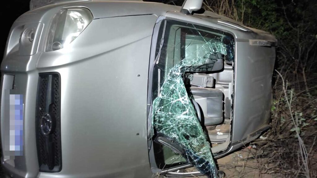 Gado na pista causa acidente na MG-181, em Brasilândia de Minas; motorista sofreu ferimentos leve
