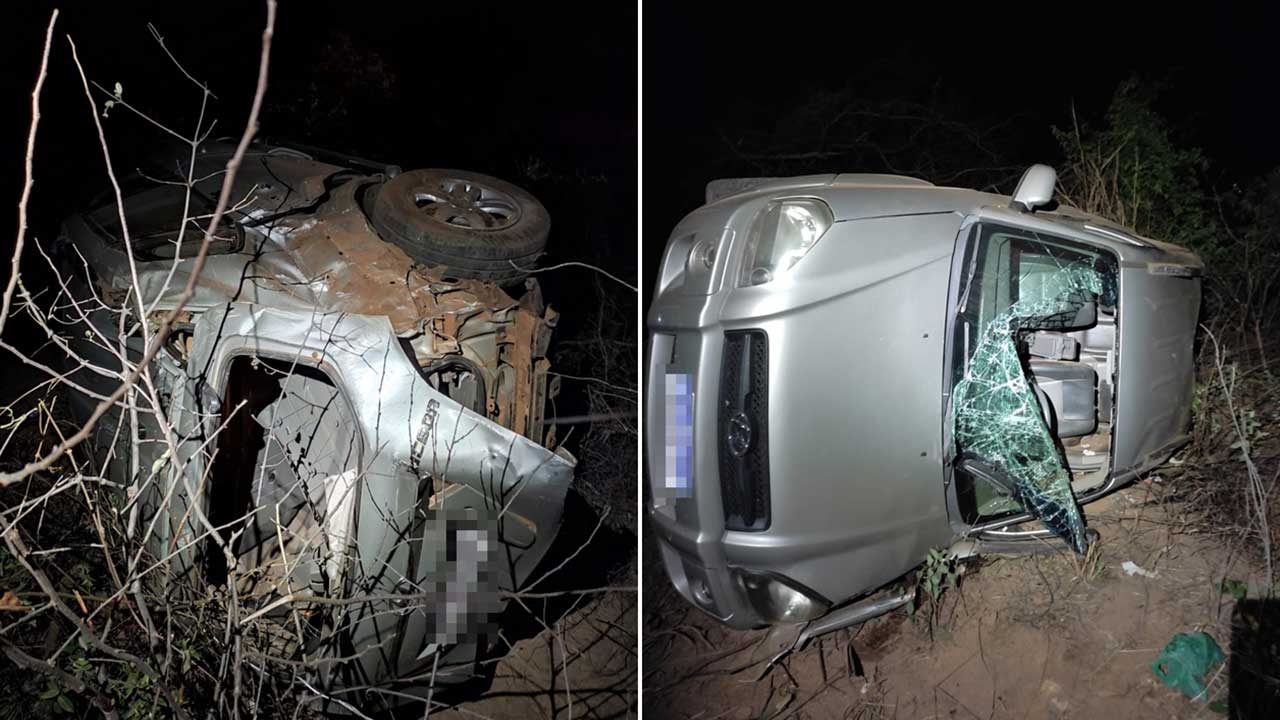 Gado na pista causa acidente na MG-181, em Brasilândia de Minas; motorista sofreu ferimentos leve