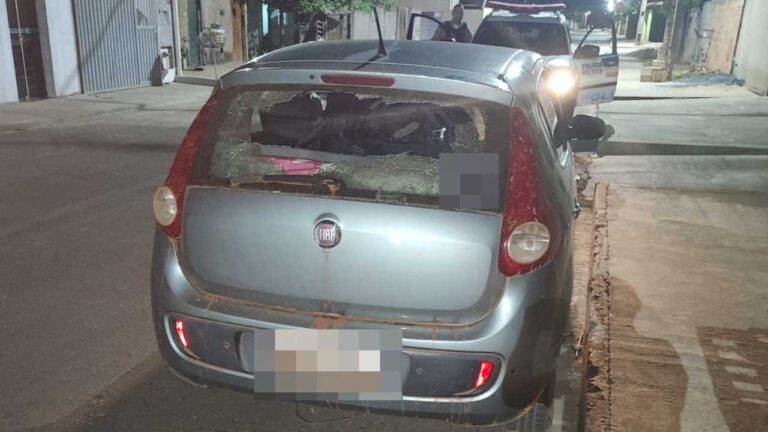 Veículo estacionado em via pública é vandalizado em Luizlândia do Oeste (JK); PM foi acionada