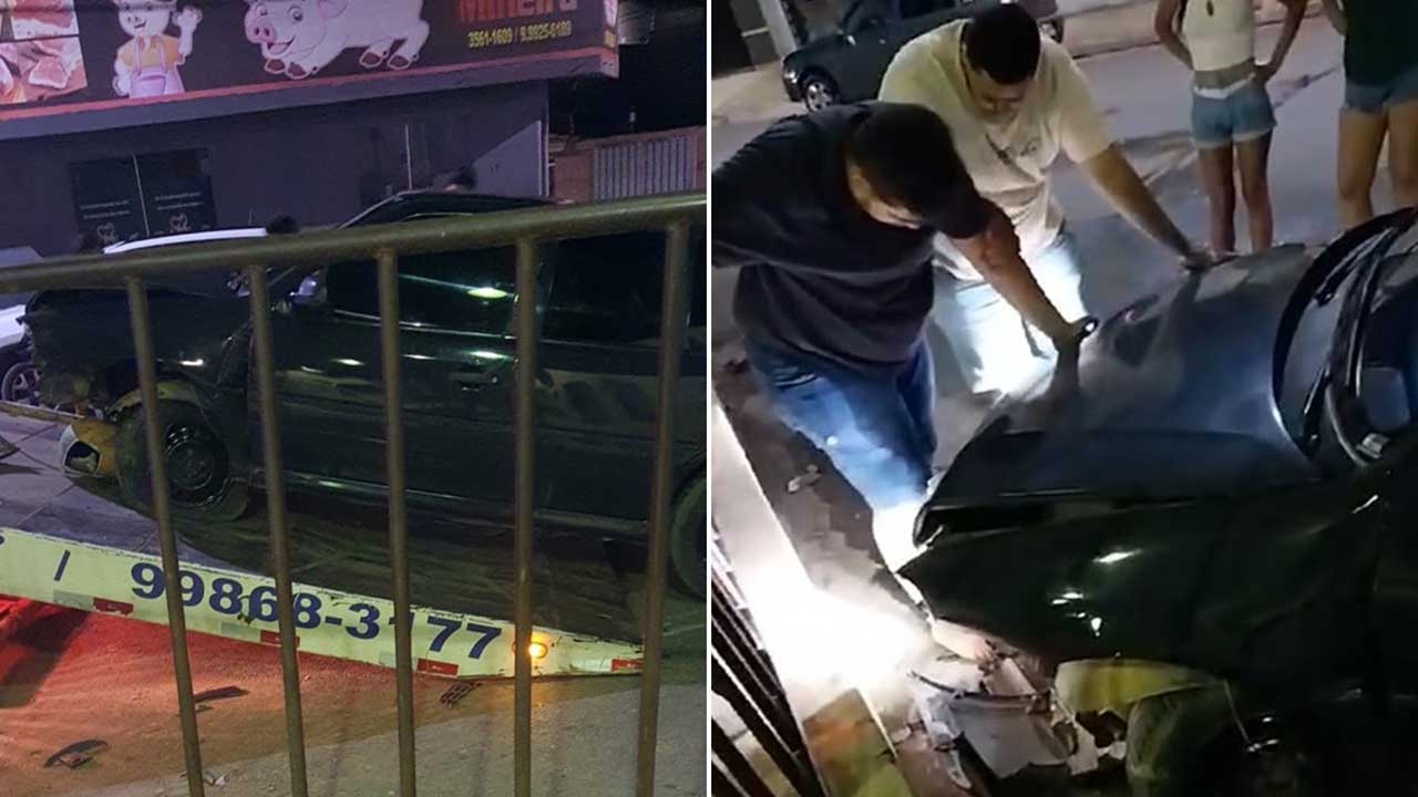 Motorista perde o controle do veículo e se choca contra parede da rodoviária de João Pinheiro