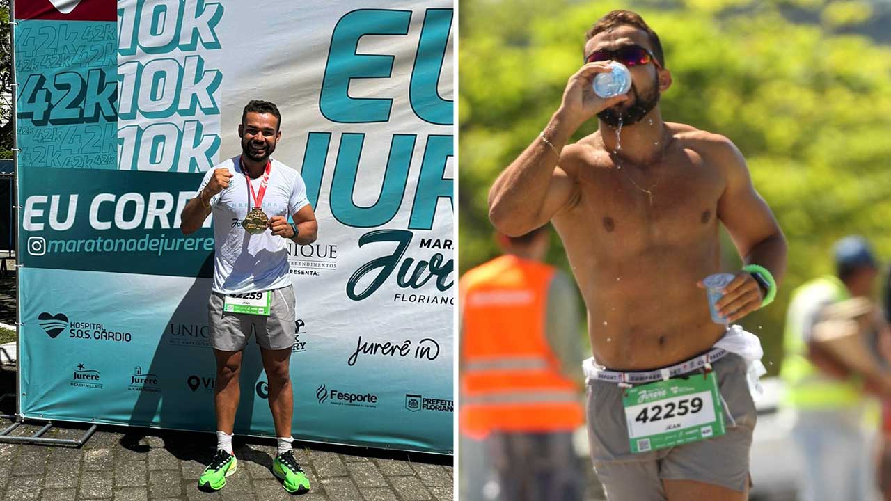 Superação em Santa Catarina: pinheirense conclui maratona em Jurerê