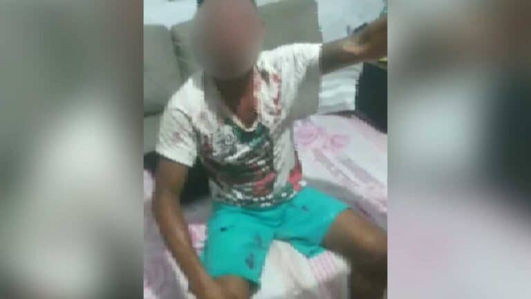 Sob possível efeito de drogas, homem pula muro de residência e apanha de moradores em João Pinheiro