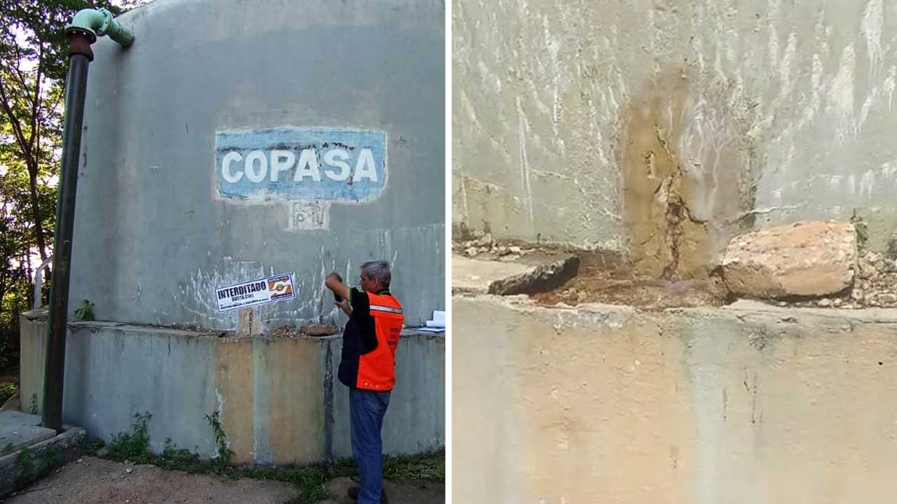 Reservatório de água da COPASA com graves problemas de infraestrutura é interditado em Brasilândia de Minas