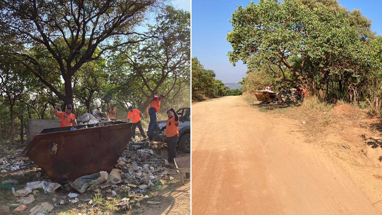 Legendários de João Pinheiro promovem ação de limpeza em locais de descarte de lixo nas rodovias MG-181 e LMG-698