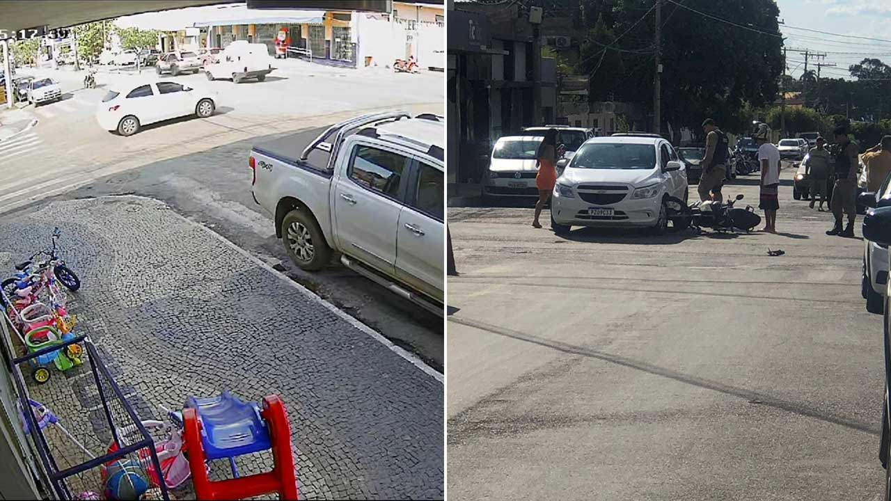 Câmera de segurança registra mais um acidente no cruzamento da Frei Patrício com a Juca Cordeiro, em João Pinheiro