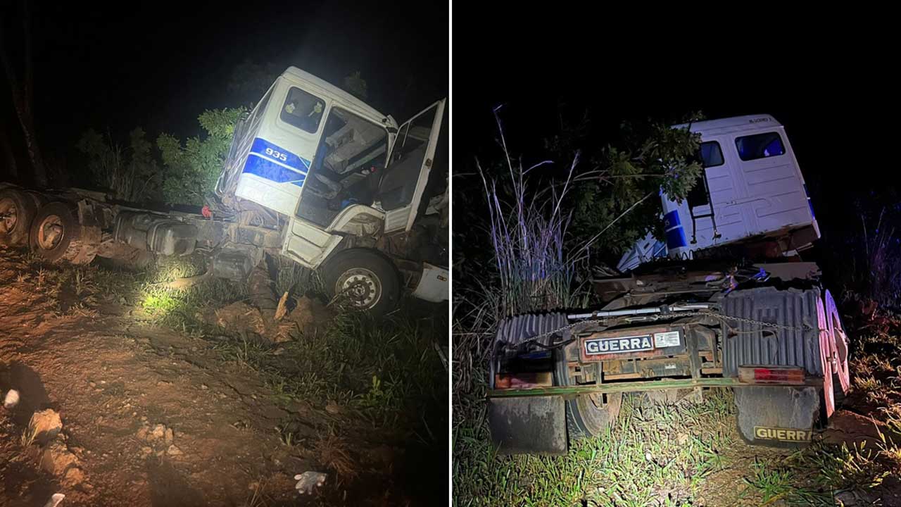 Pai e filho ficam em estado grave após acidente de caminhão na BR-040, em João Pinheiro